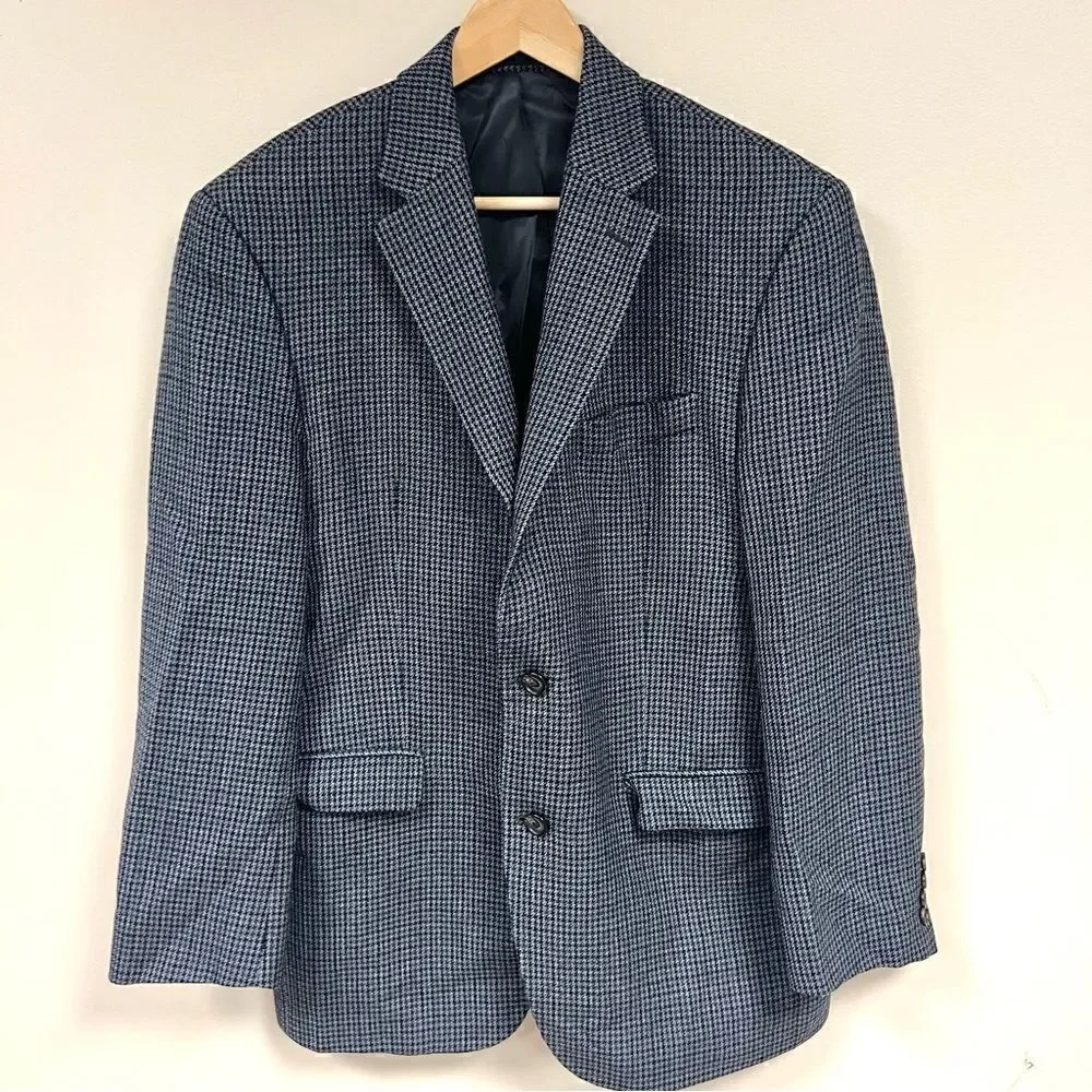 Ralph Lauren grey/navy/black houndstooth blazer 40R